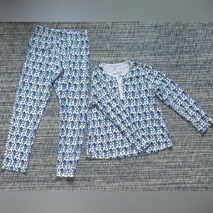 Roller Rabbit Women's Monkey PJ Set, Blue,S